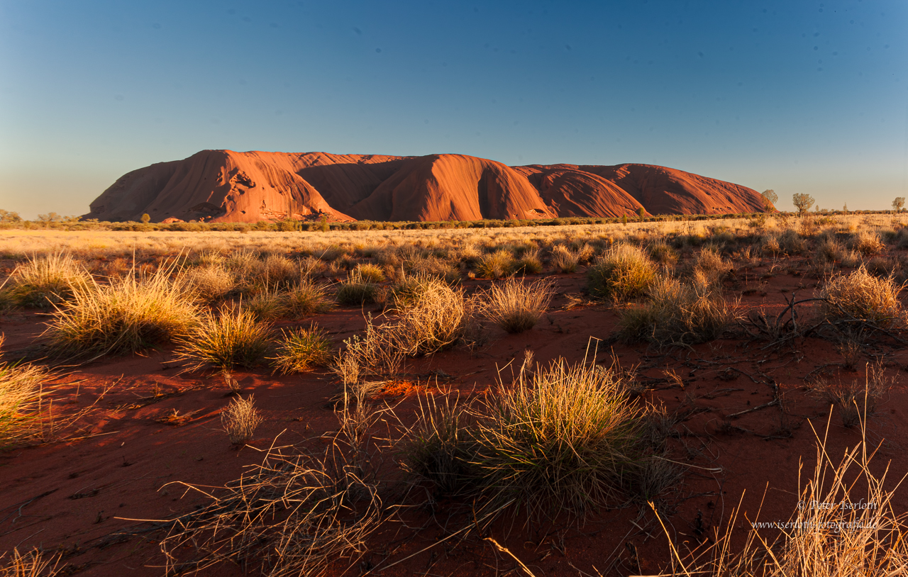 Ayers Rock (Uluru) im Licht der aufgehenden Sonne.